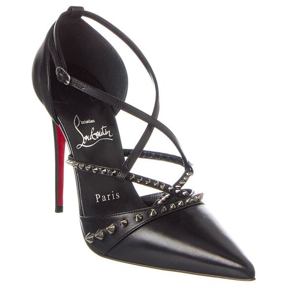 Christian Louboutin Shoes - Christian Louboutin Tatooshka Spikes 100 Leather Pump, Black